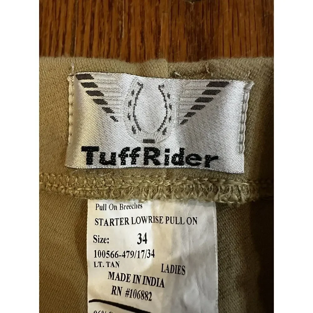 TuffRider Low Rise Pull On Horse Breeches Riding Pants Womens Size 34 Stretch